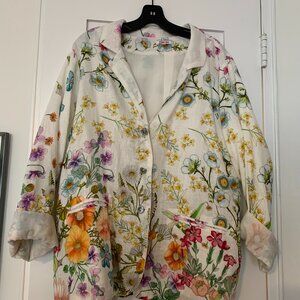 Johnny Was summer flowered blazer Size Large